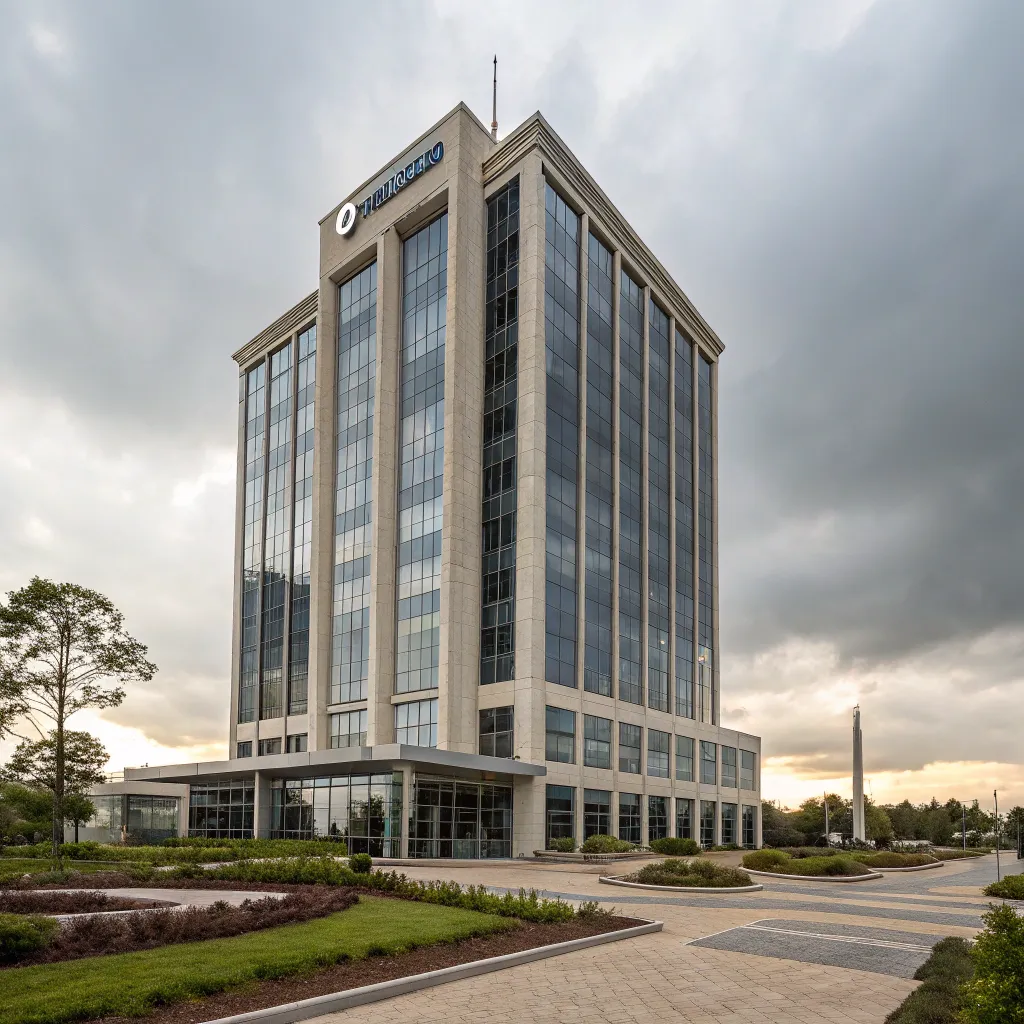 Front view of KORNITHRA office building